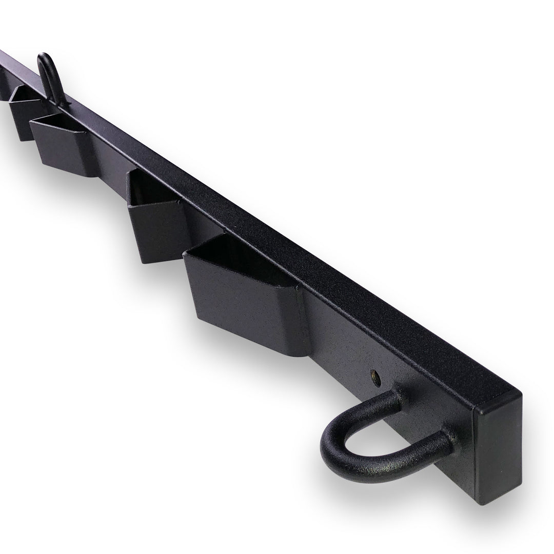 A close-up view detail of the Bed Buddy tie down loop and tapered wheel slot.