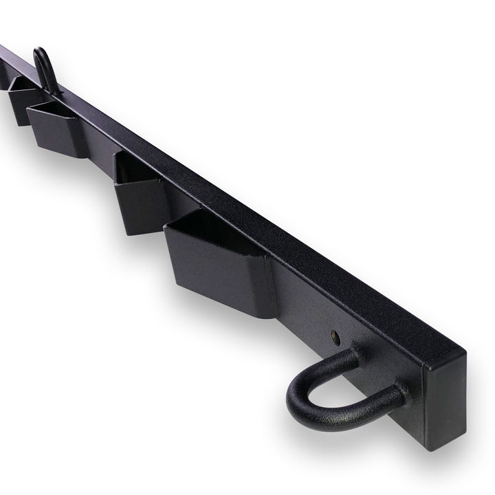 A close-up view detail of the Bed Buddy tie down loop and tapered wheel slot.