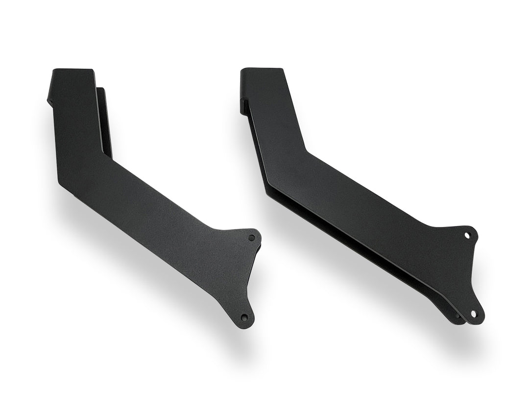 Studio image on a white background of CCR Sport Ford Transit seat base mounting brackets.