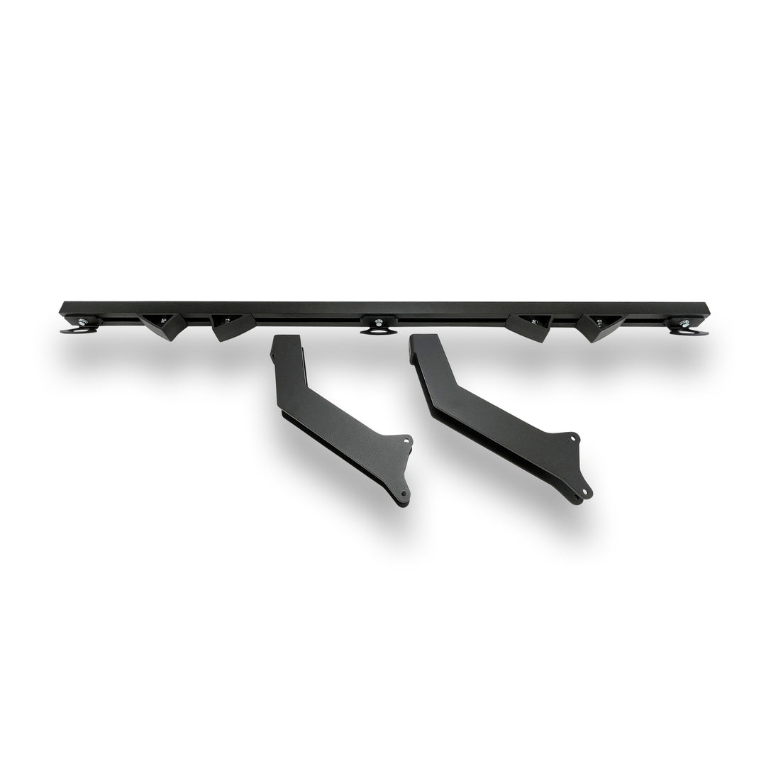 A great studio image on a white background of the complete CCR Sport Hybrid Ford Transit Van moto rack system.