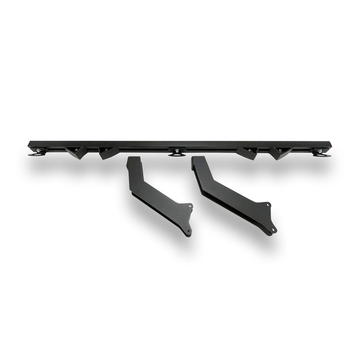 A great studio image on a white background of the complete CCR Sport Hybrid Ford Transit Van moto rack system.