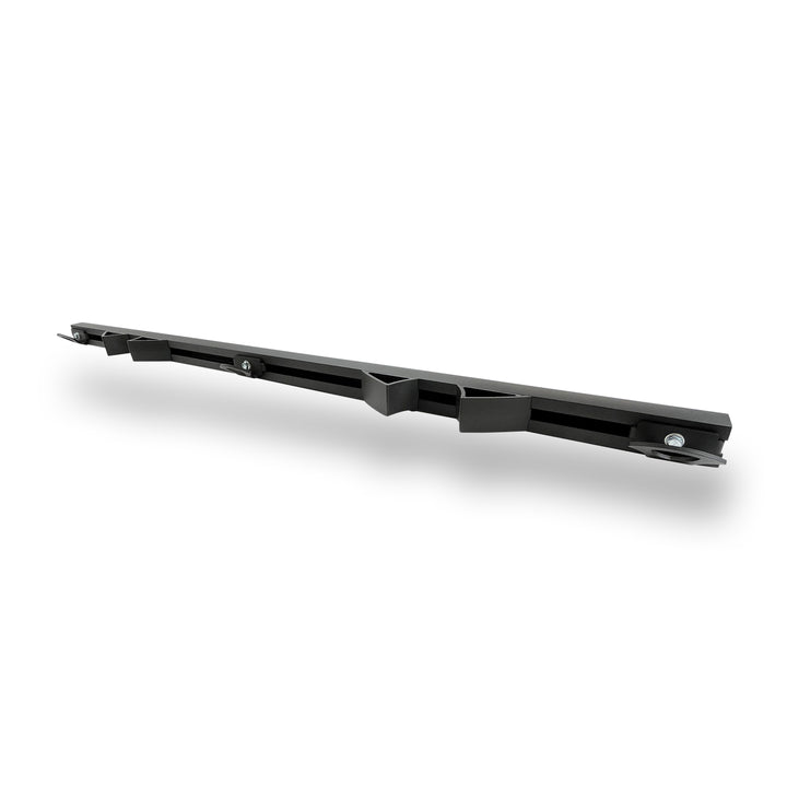 Image shows complete Hybrid Moto Rack with Moto Vise wheel chocks and three tie-down anchors.