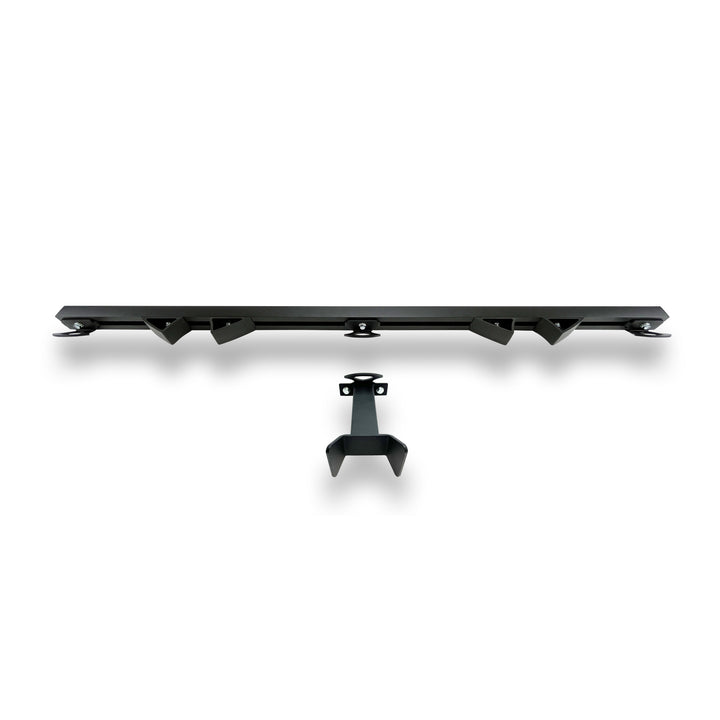 The complete three bike Hybrid Moto Rack system including the extender.