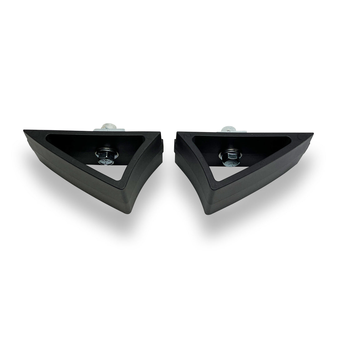 Close-up of Hybrid Moto Vise Wheel Chock clamping mechanism.