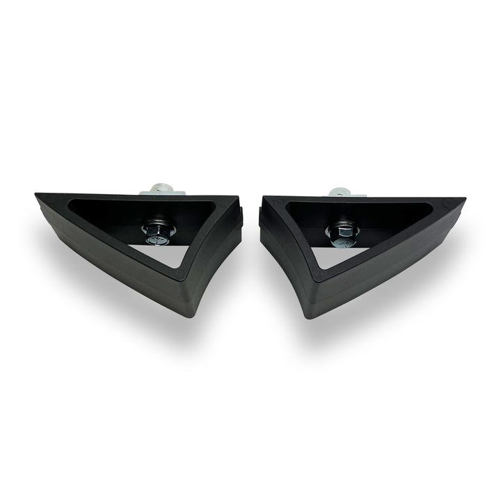 Close-up of Hybrid Moto Vise Wheel Chock clamping mechanism.