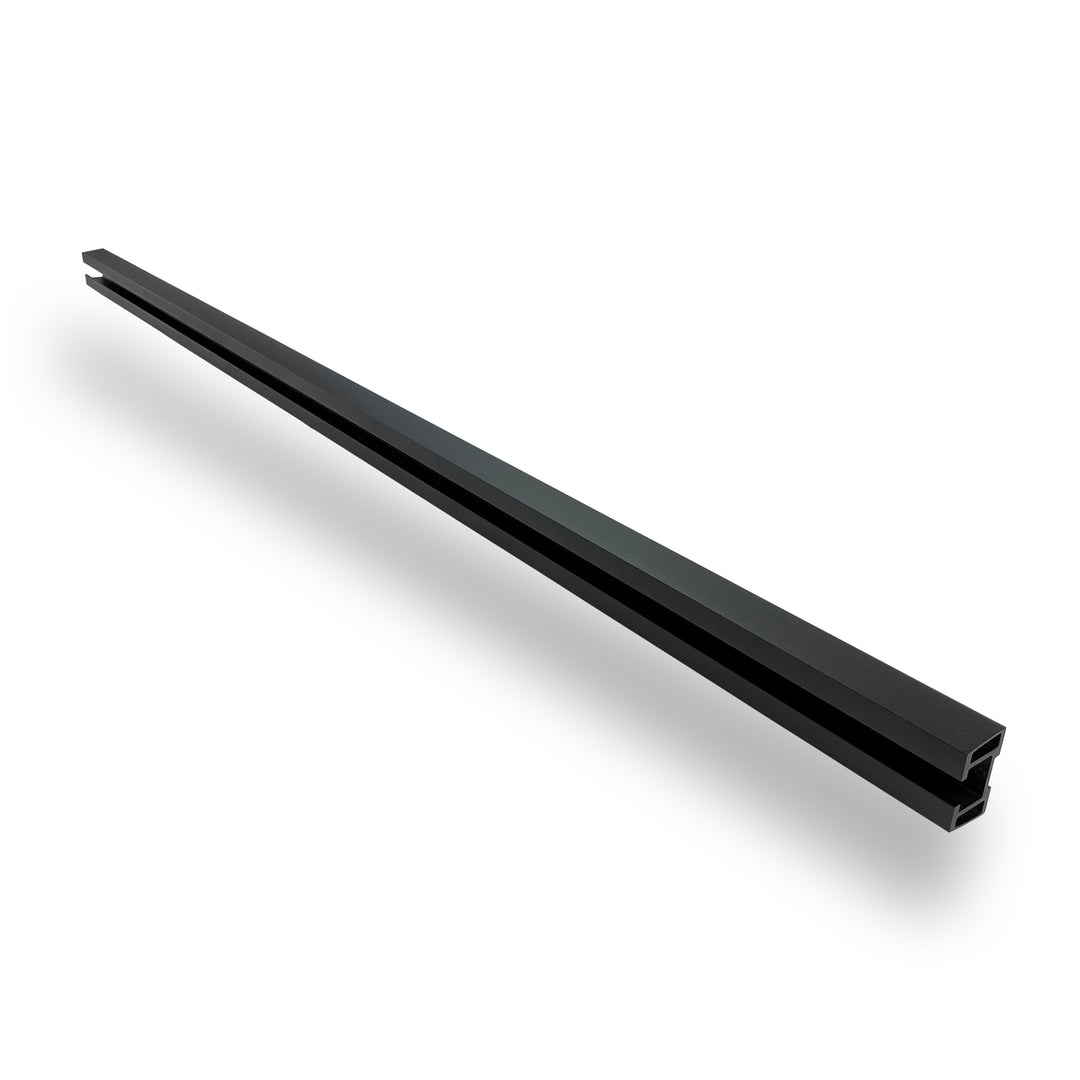 American Made Hybrid Track manufactured from 6063 extruded aluminum for securing cargo and reinforcing truck bed bodies for motorcycle transport.
