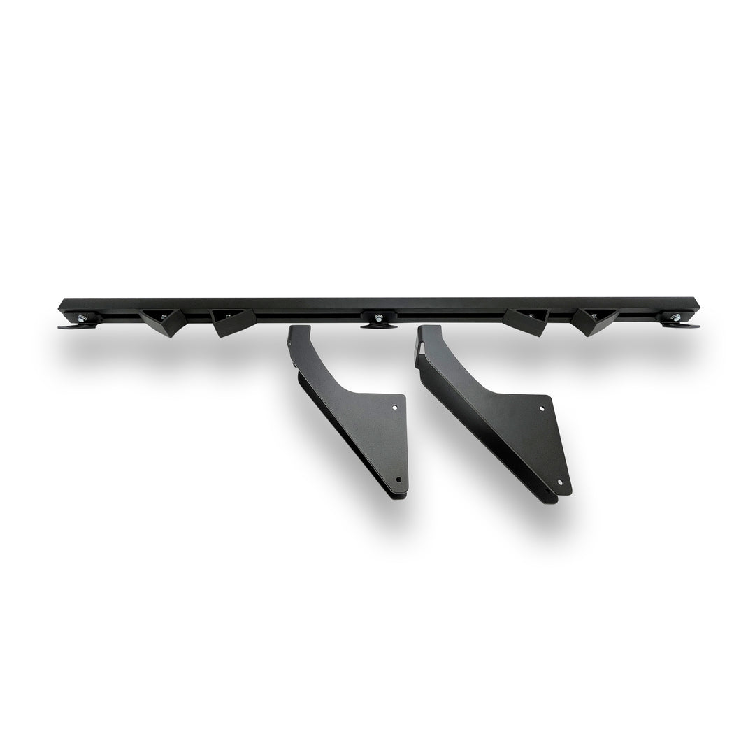 Detailed studio shot on a white background of the two bike CCR Sport Mercedes Sprinter Van Hybrid Moto Rack.