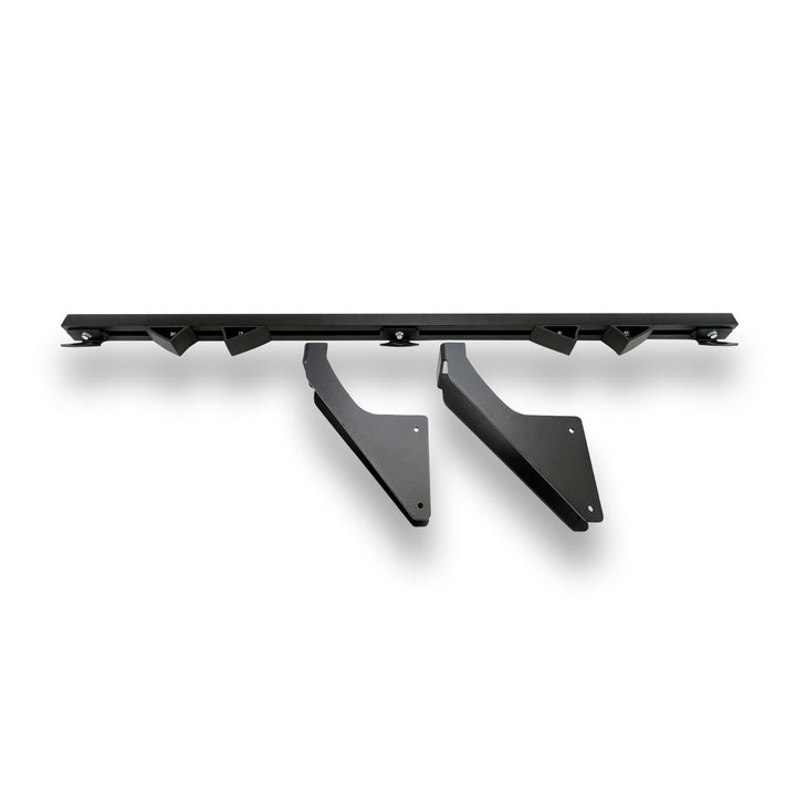 Detailed studio shot on a white background of the two bike CCR Sport Mercedes Sprinter Van Hybrid Moto Rack.