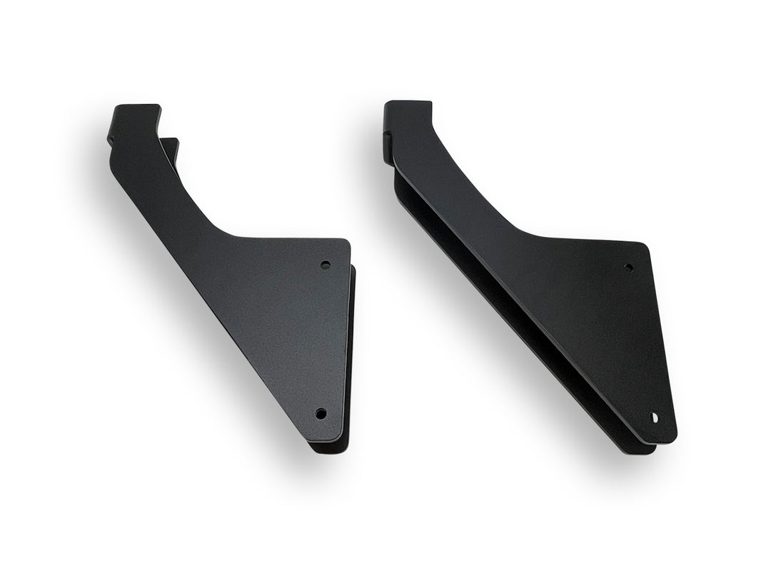 Mercedes Sprinter Van rear passenger seat base mounting brackets for the moto van Hybrid rack system on a white studio background.