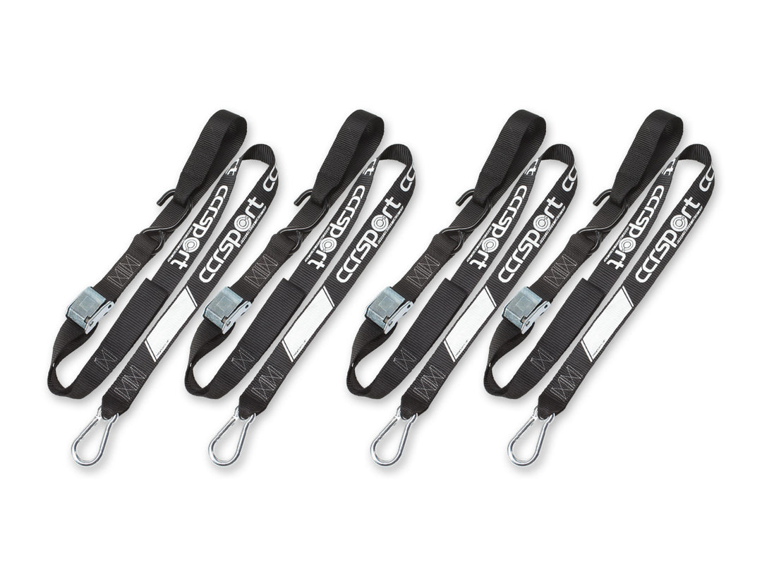 2 pair of CCR Sport tie-down straps on a white studio background.