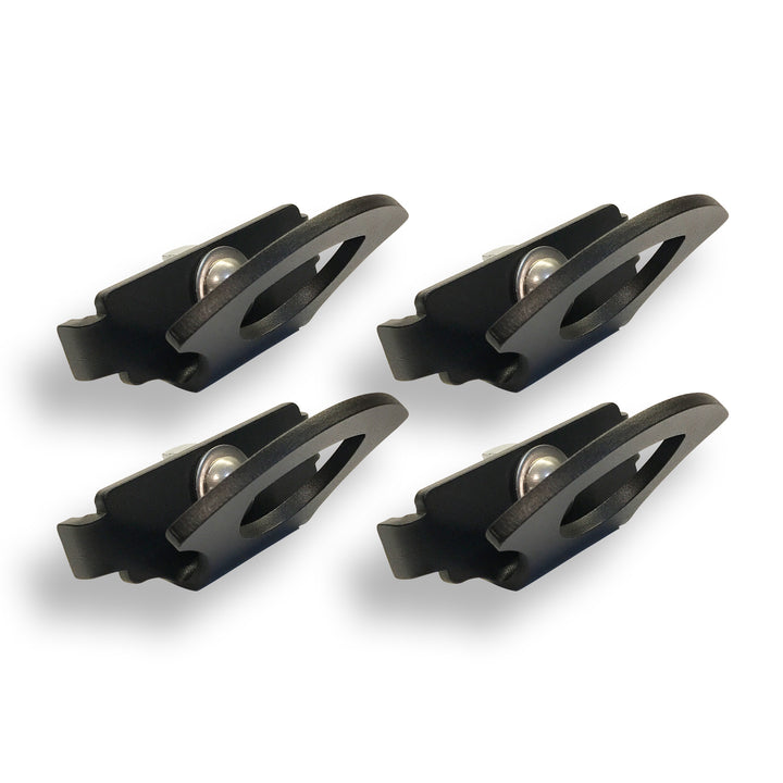 Four CCR Sport Toyota Deck Rail Anchors on a white studio background.
