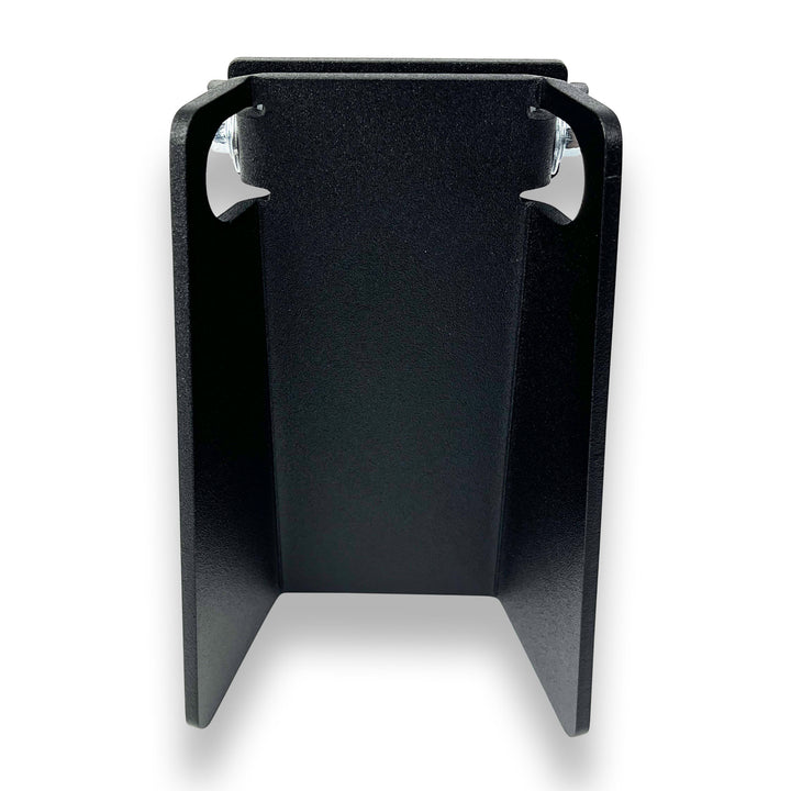 Front view of Toyota Deck Rail Pivot Chock with tapered wheel contact surface visible.