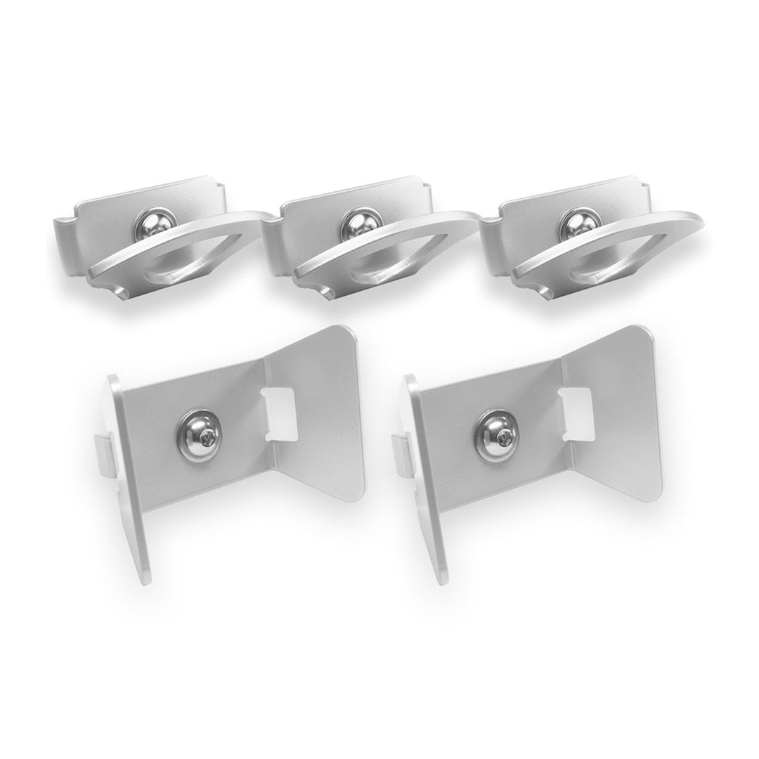 Studio photo d the Nissan Utili-Track Cycle kit featuring two wheel chocks and three tie-down anchors.