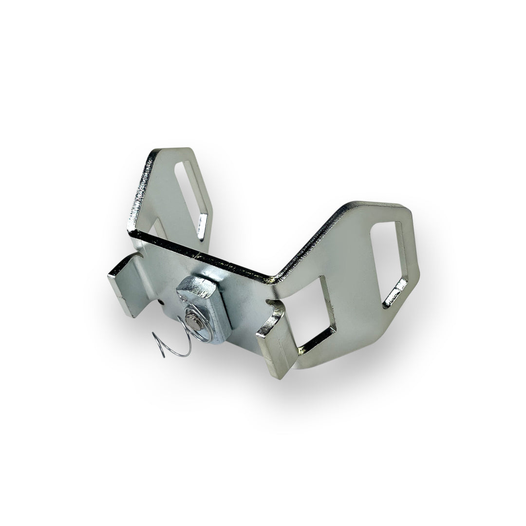Rear view of CCR Sport Nissan Utili-Track Moto Wheel Chock mounting system